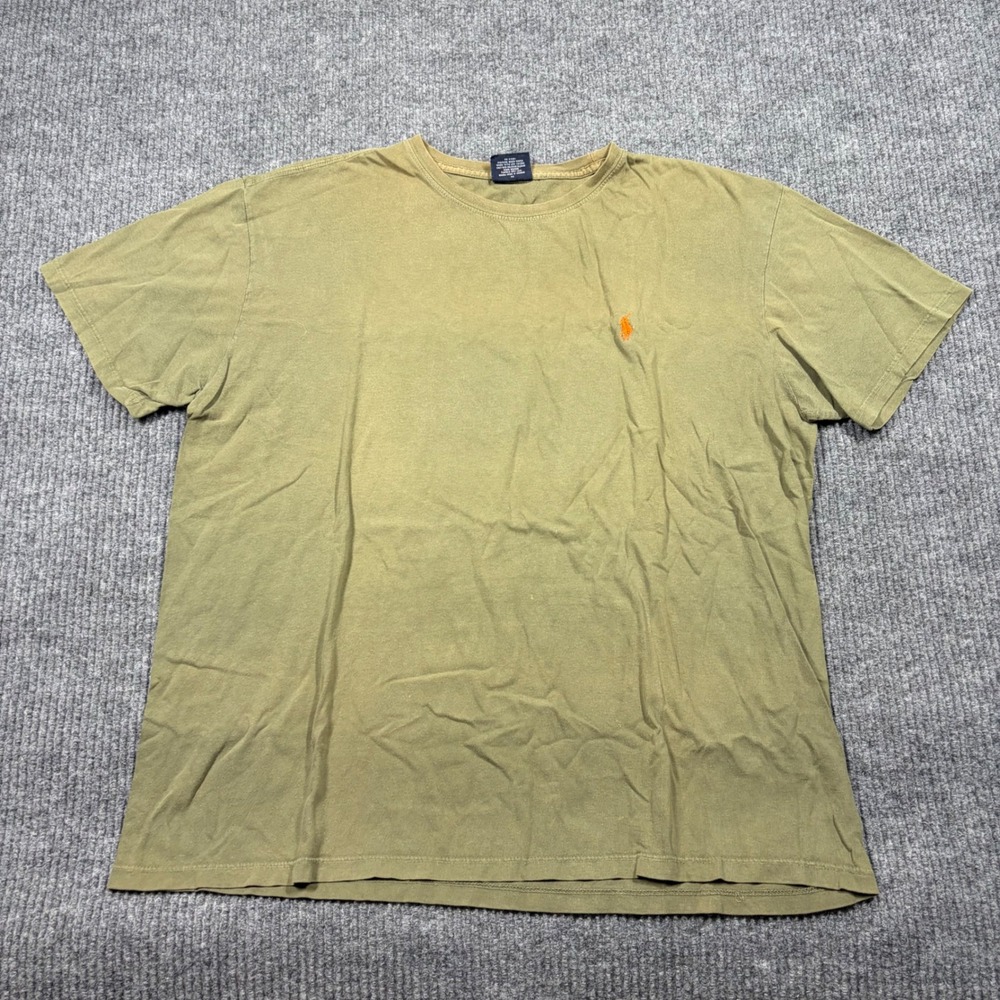 Vintage Polo Ralph Lauren Shirt Men's L Green Pony Logo 90s Streetwear Faded